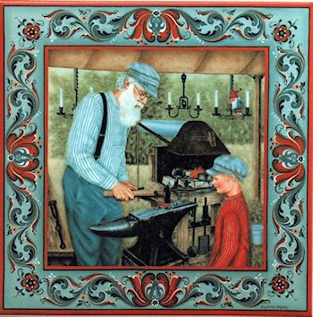 Tom Latane' pictured on a ceramic tile